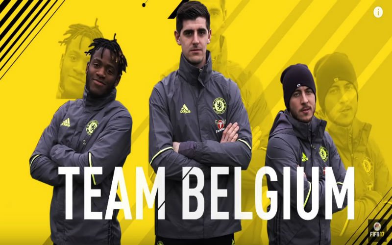 'Team Belgium' van Chelsea waagt zich aan oefening uit Fifa 17: 