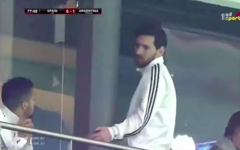Kijk wat Messi doet tijdens 6-1-nederlaag tegen Spanje (Video)