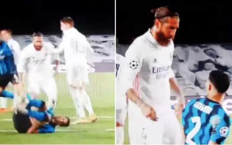 Furieuze Sergio Ramos gaat volledig door het lint tijdens Real-Inter (VIDEO)