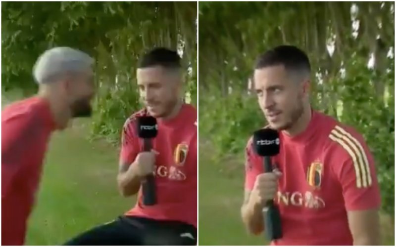 Carrasco onderbreekt interview van Hazard en kijk wat hij dan doet (VIDEO)